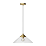 Alora Lighting Mauer 18" Wide Pendant Brushed Gold / Clear Glass