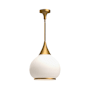 Alora Lighting Hazel 14" Wide Pendant with Opal Glass Shade Aged Gold