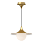 Alora Lighting Fuji 13" Wide Pendant with Opal Glass Shade Brushed Gold