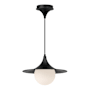 Alora Lighting Fuji 13" Wide Pendant with Opal Glass Shade Matte Black
