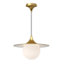 Alora Lighting Fuji 16" Wide Pendant with Opal Glass Shade Brushed Gold