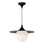 Alora Lighting Fuji 16" Wide Pendant with Opal Glass Shade Matte Black