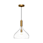 Alora Lighting Belleview 12" Wide Pendant with Clear Glass Shade Aged Gold
