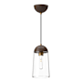 Alora Lighting Emil 6" Wide Mini Pendant Aged Gold / Walnut