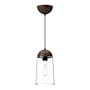 Alora Lighting Emil 6" Wide Mini Pendant Matte Black / Walnut