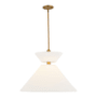Alora Lighting Chapelle 22" Wide Pendant with Linen Shade Aged Gold
