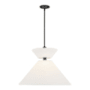 Alora Lighting Chapelle 22" Wide Pendant with Linen Shade Matte Black