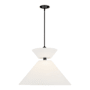 Alora Lighting Chapelle 22" Wide Pendant with Linen Shade Matte Black