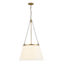 Alora Lighting Speakeasy 18" Wide Pendant with Linen Shade Aged Gold
