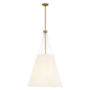 Alora Lighting Manila 3 Light 23" Wide Pendant with Linen Shade Aged Gold