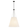 Alora Lighting Manila 3 Light 23" Wide Pendant with Linen Shade Matte Black