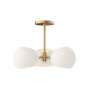 Alora Lighting Willow 3 Light 16" Wide Chandelier with Opal Glass Shades Brushed Gold
