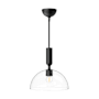 Alora Lighting Jude 12" Wide Pendant with Clear Glass Shade Matte Black