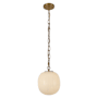 Alora Lighting Cherise 12" Wide Pendant with Ribbed Opal Glass Shade Brushed Gold / Glossy Ribbed Opal Glass