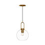 Alora Lighting Soji 8" Wide Mini Pendant with Clear Glass Shade Aged Gold