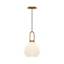 Alora Lighting Soji 8" Wide Mini Pendant with Frosted Glass Shade Aged Gold