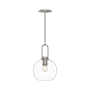 Alora Lighting Soji 8" Wide Mini Pendant with Clear Glass Shade Brushed Nickel