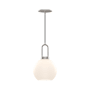 Alora Lighting Soji 8" Wide Mini Pendant with Frosted Glass Shade Brushed Nickel