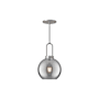 Alora Lighting Soji 8" Wide Mini Pendant with Smoked Glass Shade Brushed Nickel