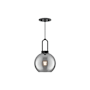Alora Lighting Soji 8" Wide Mini Pendant with Smoked Glass Shade Matte Black