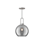 Alora Lighting Soji 10" Wide Mini Pendant with Smoked Glass Shade Brushed Nickel
