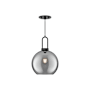 Alora Lighting Soji 10" Wide Mini Pendant with Smoked Glass Shade Matte Black