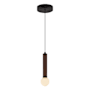 Alora Lighting Arden 2" Wide LED Wood Mini Pendant with Opal Glass Shade Matte Black / Opal Glass