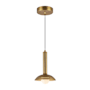Alora Lighting Arden 6" Wide LED Wood Mini Pendant with Metal and Opal Glass Shades Brushed Gold / Opal Glass