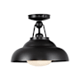Alora Lighting Palmetto 12" Wide Semi-flush Ceiling Fixture Urban Bronze / Glossy Opal Glass