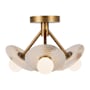 Alora Lighting Dahlia 13" Wide LED Semi-flush Ceiling Fixture Vintage Brass / Alabaster