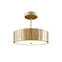 Alora Lighting Kensington 2 Light 12" Wide Semi-Flush Drum Ceiling Fixture Vintage Brass
