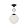 Alora Lighting Celia 13" Wide Semi-flush Globe Ceiling Fixture Matte Black / Opal Glass