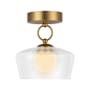 Alora Lighting Leota 8" Wide LED Semi-Flush Ceiling Fixture with Clear and Opal Glass Shades Brushed Gold / Clear Glass