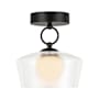 Alora Lighting Leota 8" Wide LED Semi-Flush Ceiling Fixture with Clear and Opal Glass Shades Matte Black / Clear Glass