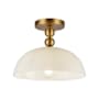 Alora Lighting Paisley 12" Wide Semi-Flush Ceiling Fixture with Opal Glass Shade Brushed Gold / Glossy Opal Glass