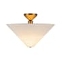 Alora Lighting Bridgette 16" Wide Semi-Flush Ceiling Fixture with Pleated Linen Shade Brushed Gold / White Linen