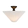 Alora Lighting Bridgette 16" Wide Semi-Flush Ceiling Fixture with Pleated Linen Shade Matte Black / Folded White