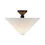 Alora Lighting Bridgette 16" Wide Semi-Flush Ceiling Fixture with Pleated Linen Shade Matte Black / White Linen