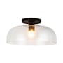 Alora Lighting Sylvia 12" Wide Semi-Flush Ceiling Fixture Matte Black / Clear Glass