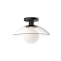 Alora Lighting Francesca 12" Wide Semi-Flush Ceiling Fixture with Clear Glass Shade Matte Black