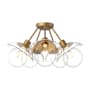 Alora Lighting Francesca 5 Light 20" Wide Semi-Flush Ceiling Fixture with Clear Glass Shades Aged Gold