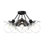 Alora Lighting Francesca 5 Light 20" Wide Semi-Flush Ceiling Fixture with Clear Glass Shades Matte Black