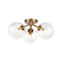 Alora Lighting Cassia 3 Light 18" Wide Semi-Flush Globe Ceiling Fixture Aged Brass / Clear Glass