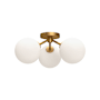Alora Lighting Cassia 3 Light 18" Wide Semi-Flush Ceiling Fixture with Opal Glass Shades Aged Gold