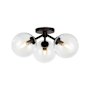 Alora Lighting Cassia 3 Light 18" Wide Semi-Flush Globe Ceiling Fixture Matte Black / Clear Glass