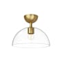 Alora Lighting Jude 12" Wide Semi-Flush Ceiling Fixture with Clear Glass Shade Brushed Gold