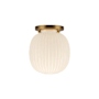 Alora Lighting Cherise 7" Wide Semi-Flush Ceiling Fixture with Ribbed Opal Glass Shade Brushed Gold / Glossy Ribbed Opal Glass