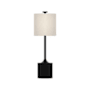 Alora Lighting Issa 11" Tall Buffet Table Lamp Matte Black / Ivory Linen