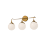 Alora Lighting Nouveau 3 Light 26" Wide Bathroom Vanity Light with Opal Glass Shades Aged Gold