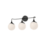 Alora Lighting Nouveau 3 Light 26" Wide Bathroom Vanity Light with Opal Glass Shades Matte Black